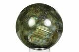 Flashy, Polished Labradorite Sphere - Great Color Play #355451-1